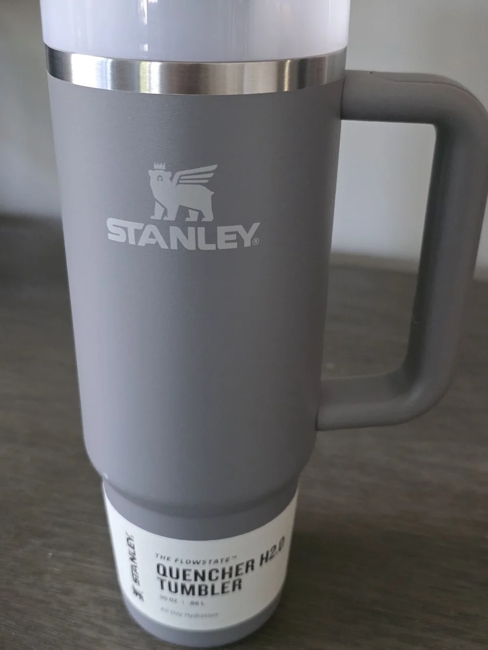 Stanley Gray 30 Oz Travel Mug with Handle and Stainless Trim - Picture 1 of 6